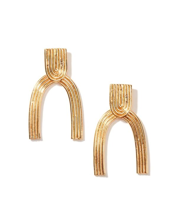Gold Arc Stud Earrings Black-Owned