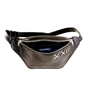 Midnight Black and Silver Fanny Pack Black-Owned