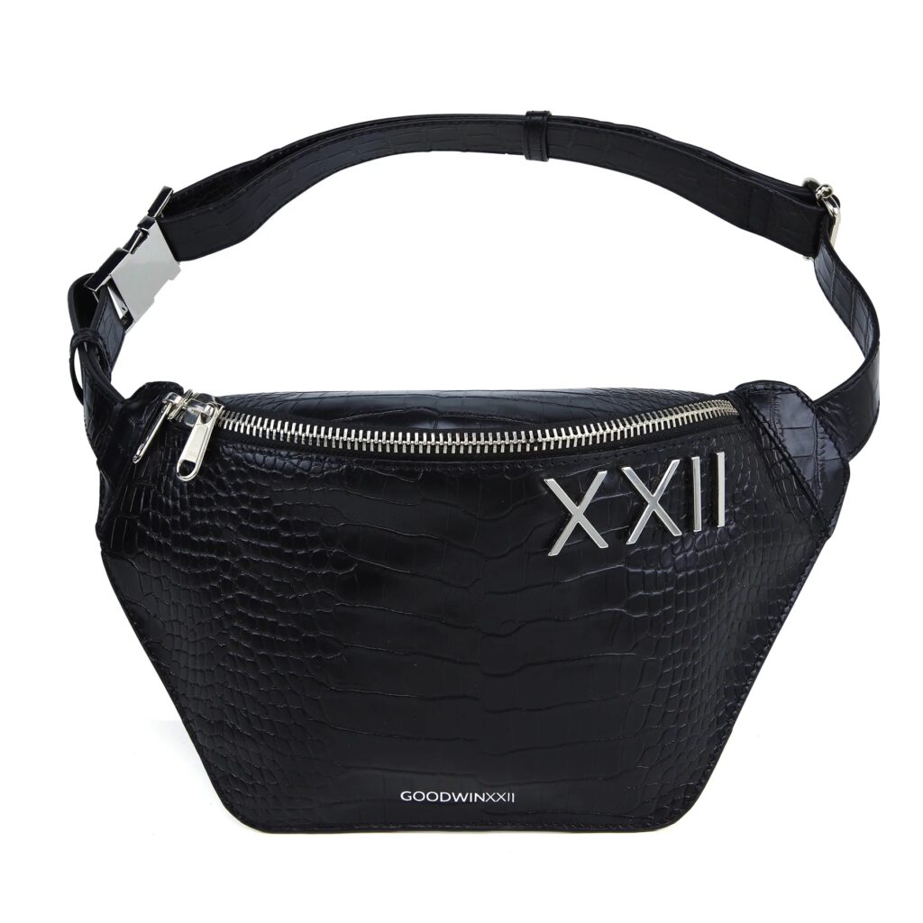 Midnight Black and Silver Fanny Pack