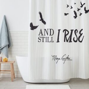 Still I Rise Maya Angelou Shower Curtain Black-Owned
