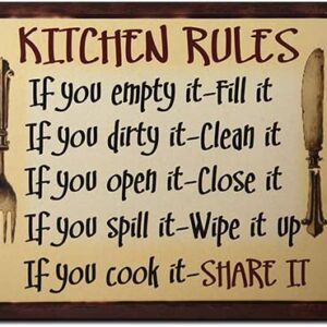 Kitchen Rules Wall Plaque Black-Owned