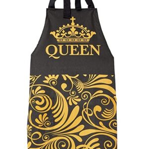 Queen Black and Gold Kitchen Aprons Black-Owned
