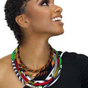 Queen Africa Print Bib Necklace Black-Owned
