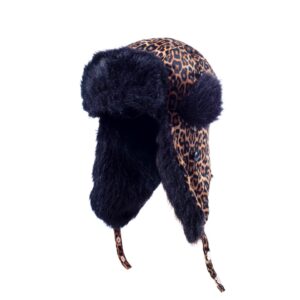 Hairbrella Unisex Trapper Hat white black owned business leopard