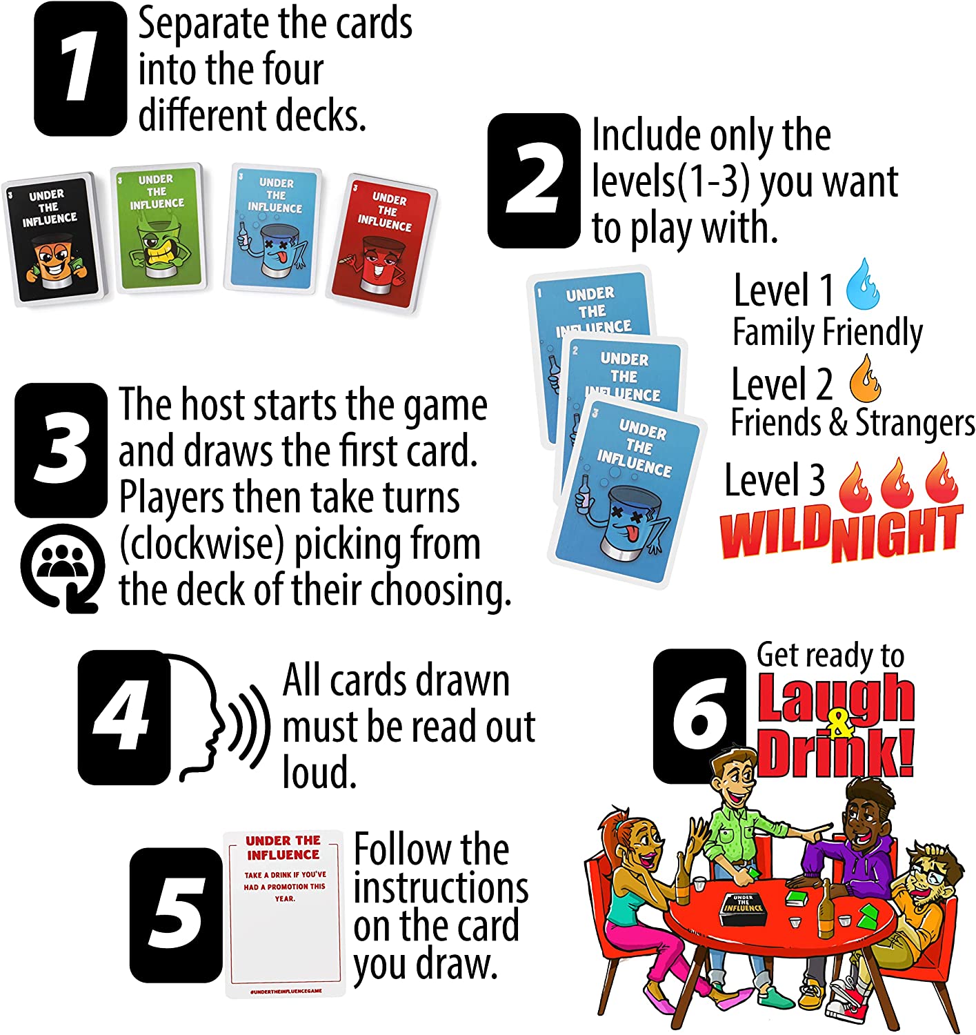 Under The Influence Card Games Black-Owned