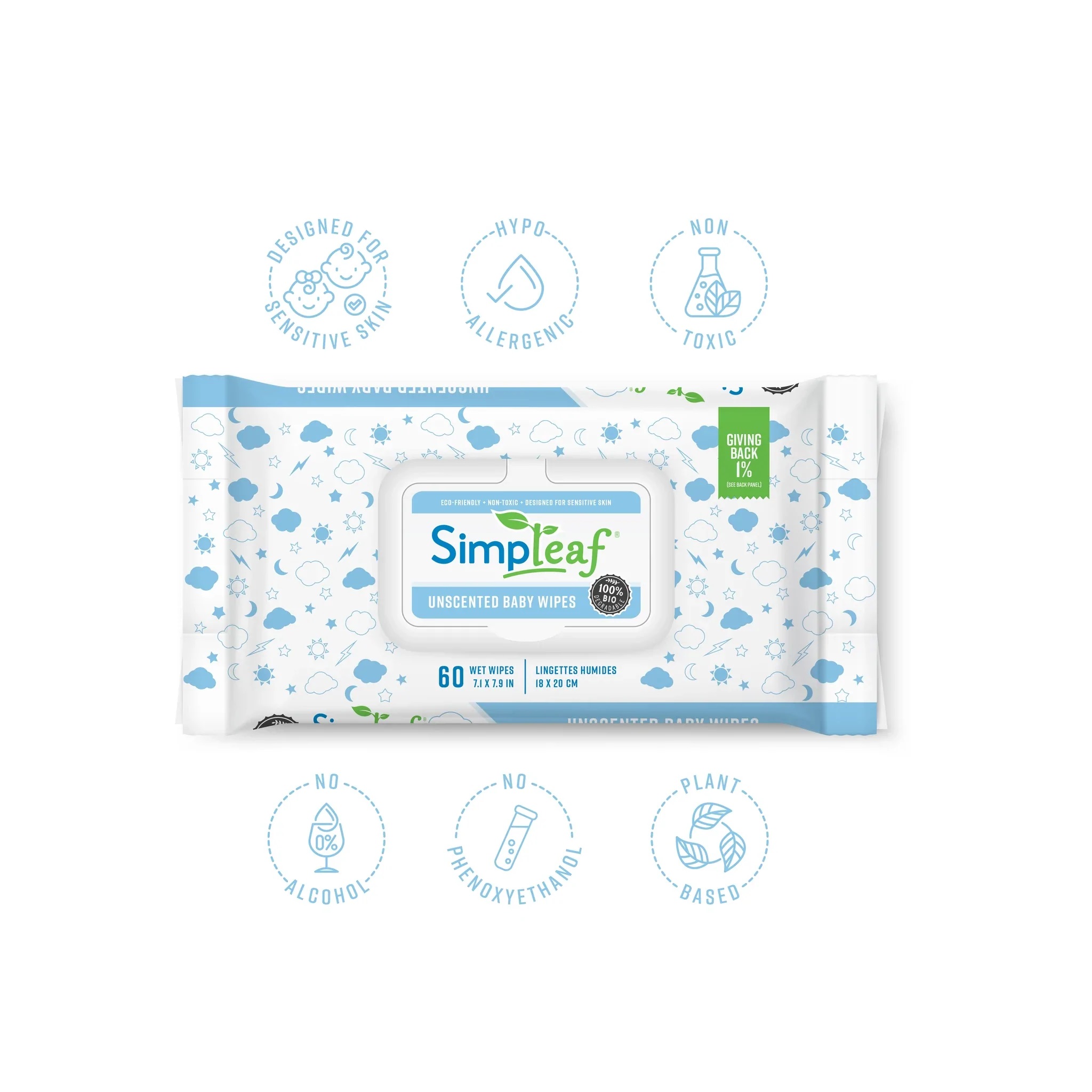 Simpleaf Unscented Baby Wipes Black-Owned