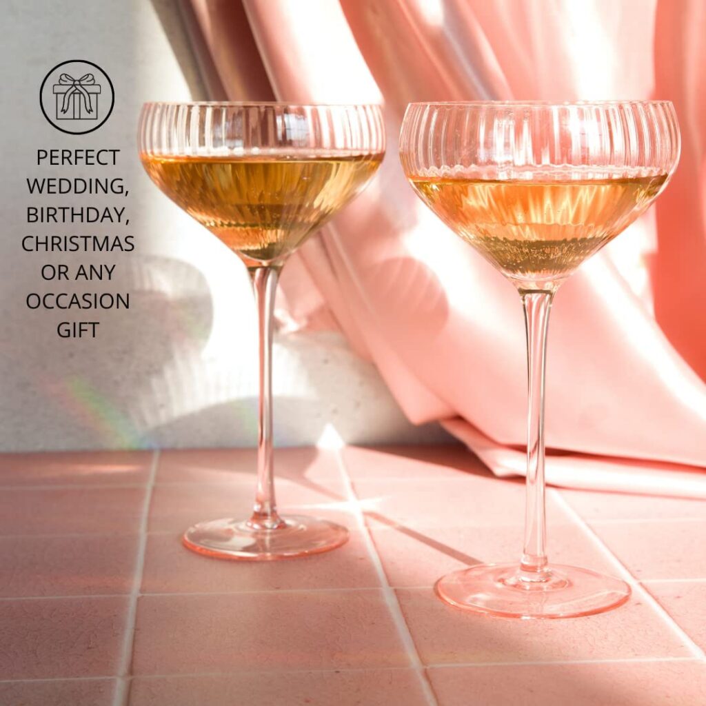 Sister.ly Drinkware Pink Coupe Glasses BlackOwned