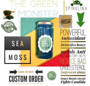 black-owned food business offering sea moss gel from St. Lucia